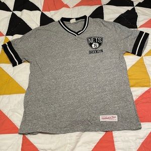 Mitchell & Ness NBA Brooklyn Nets V neck shirt. Like new, barely worn Size Small